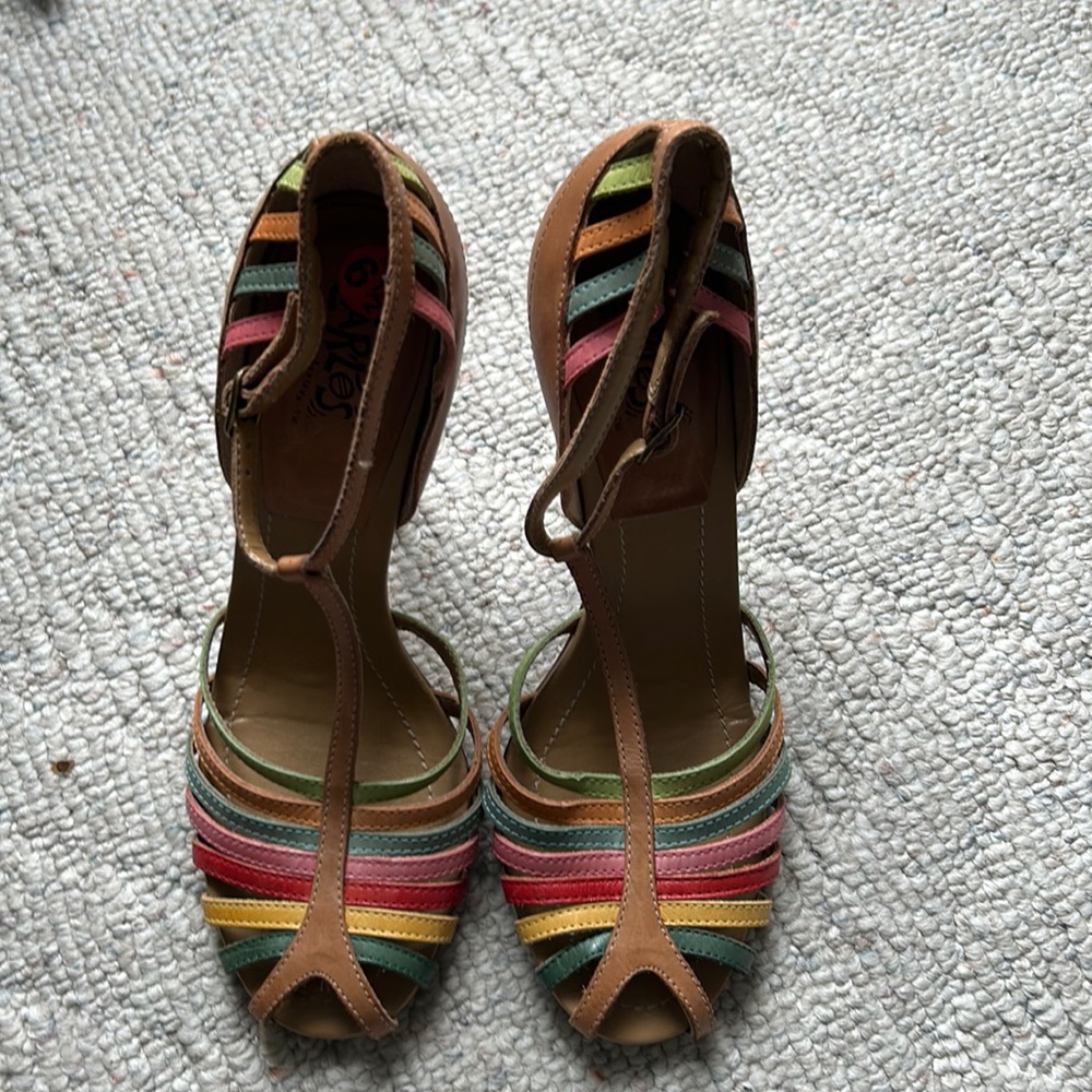 Carlos Santana, rainbow shoes, Harp, women’s size 6 1/2